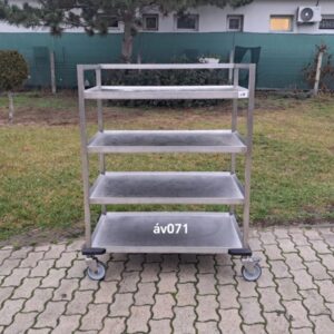 Rozsdamentes regál görgőkkel - Áv07