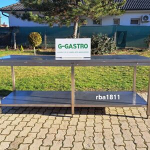 Rozsdamentes asztal alsó polccal – rba181