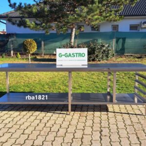 Rozsdamentes asztal alsó polccal – rba182