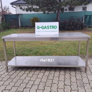 Rozsdamentes asztal alsó polccal – rba183