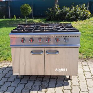 Ipari gáztűzhely, 6 égős – 6lg55