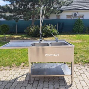 Ipari rozsdamentes mosogató csepegtetővel – 2mm169